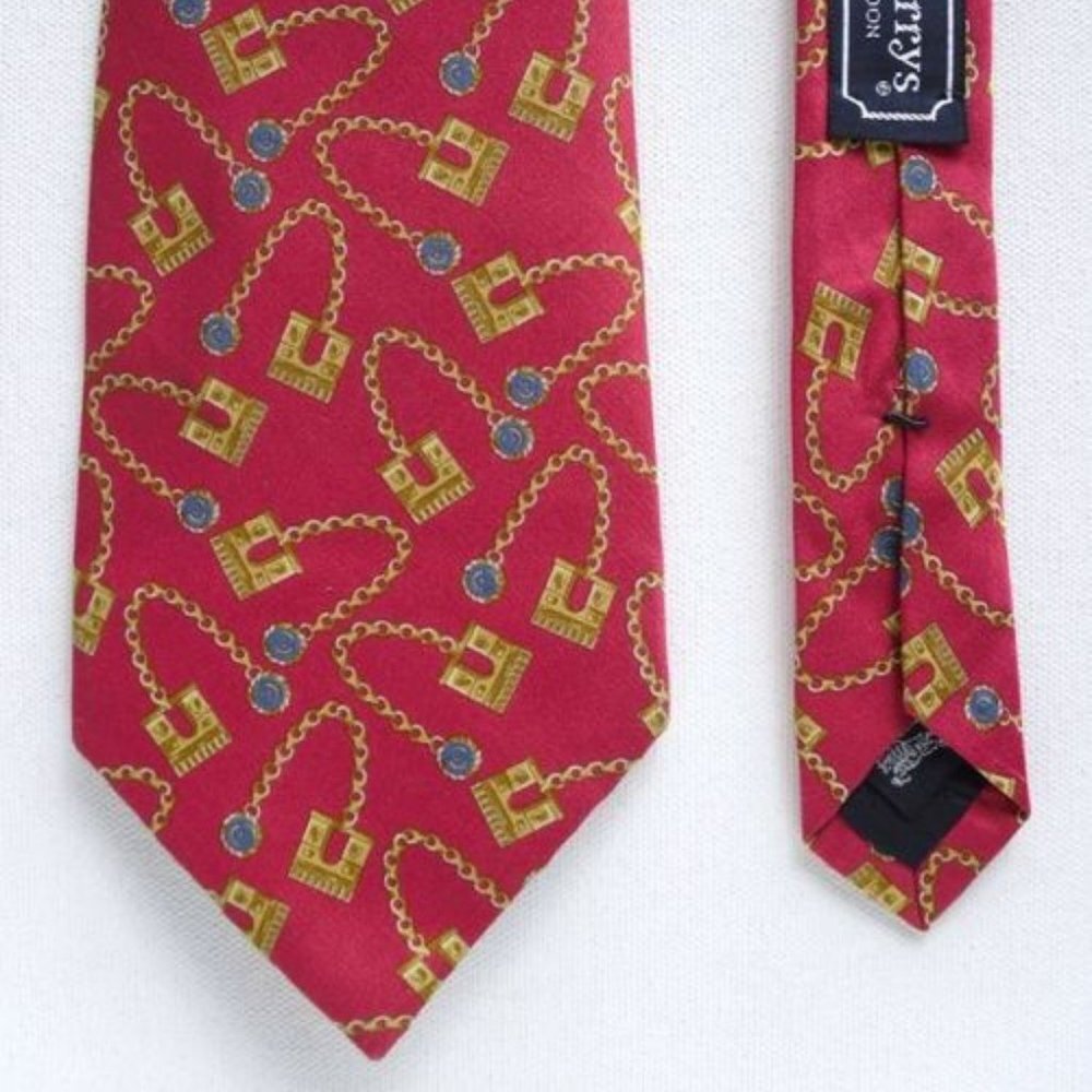 Authentic mens Burberry Silk  neck Tie Arch de Triomphe